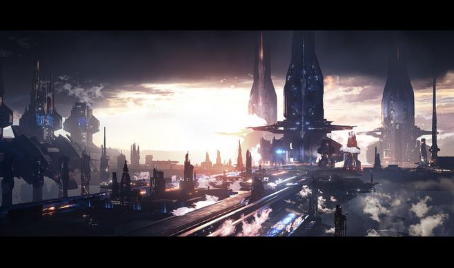 #星际科幻场景气氛# #未来世界# #概念图# #原画# #CG 游戏# #机械概念设计# #电影气氛图# #科幻概念场景#