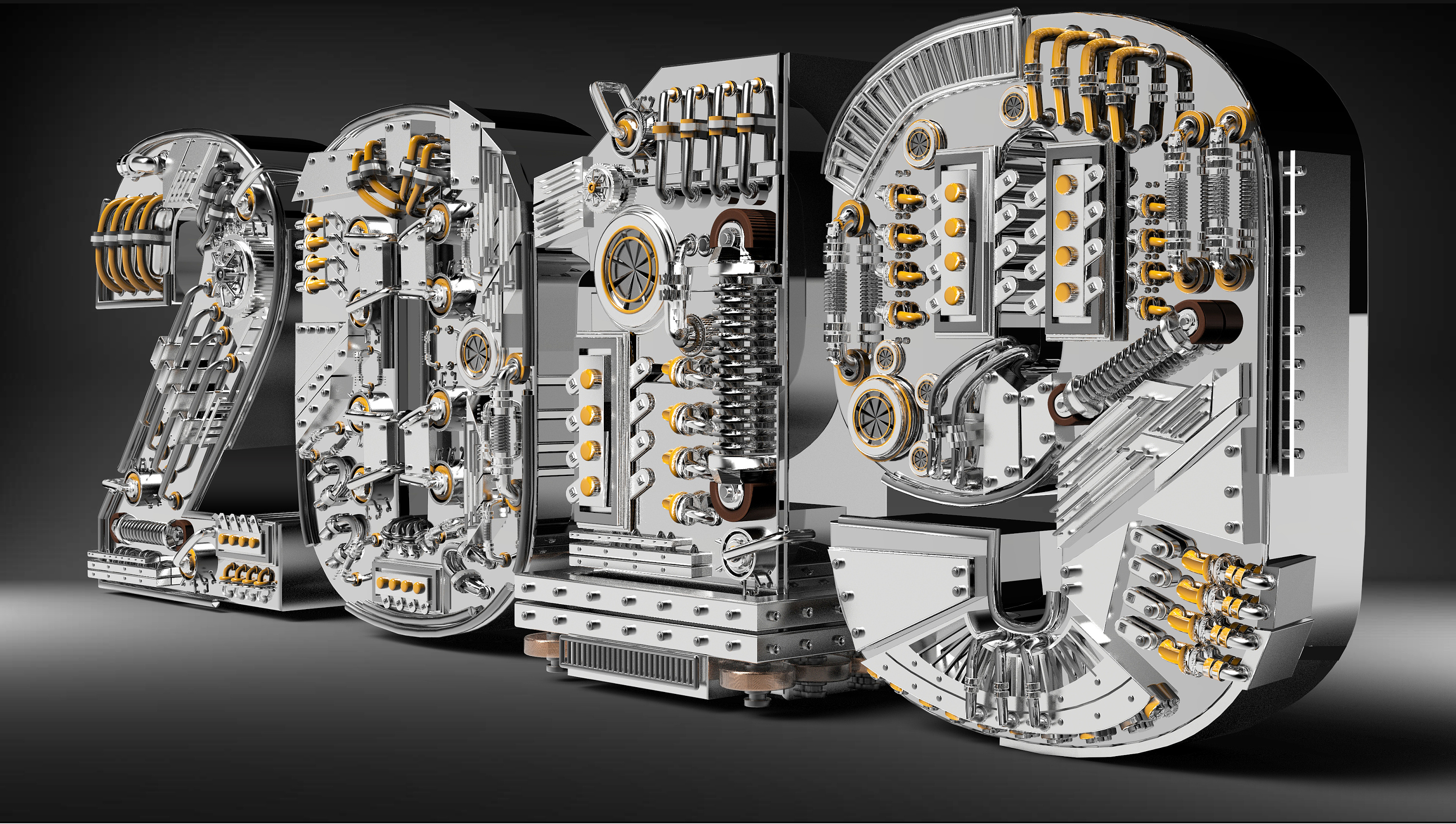 C4D机械字 构建硬核视觉的机械美学